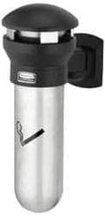 Rubbermaid - 0.6 Gal Stainless Steel Cigarette & Cigar Receptacle - 11-5/8" Wide x 18" High - Best Tool & Supply