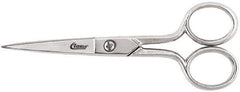 Clauss - 2" LOC, 5" OAL Chrome Plated Standard Scissors - Ambidextrous, Chrome Plated Straight Handle, For Sewing - Best Tool & Supply