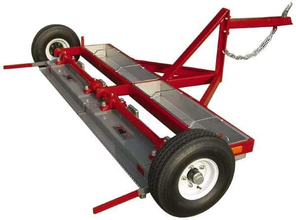 Made in USA - 60" Long Tow-Behind Magnetic Sweeper with Wheels - 12" Wide x 4-1/2" High, 8" Wheel Diam, 2" Clearance - Best Tool & Supply