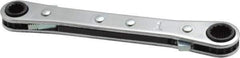 Lang - 1/4" x 5/16" 12 Point Reversible Ratcheting Box Wrench - Double End, 4-1/2" OAL, Steel, Nickel Chrome Finish - Best Tool & Supply