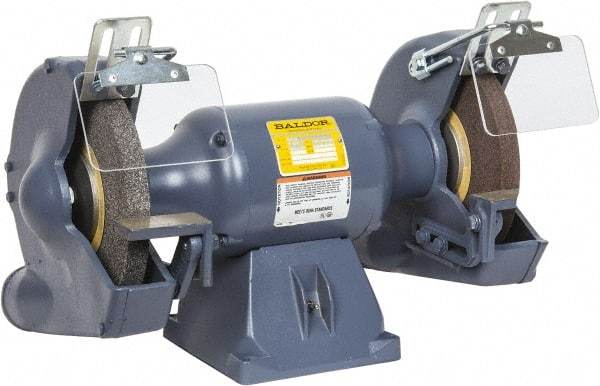 Baldor - 10" Wheel Diam x 1" Wheel Width, 1-1/2 hp Grinder - 7/8" Arbor Hole Diam, 3 Phase, 1,800 Max RPM, 208/230/460 Volts - Best Tool & Supply