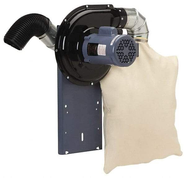 Baldor - 115 Volt Pedestal Mount Dust Collector - 2" Deep x 12" High, 5" Connection Diam, 440 CFM Air Flow - Best Tool & Supply