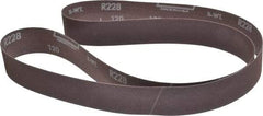 Norton - 1-1/2" Wide x 60" OAL, 120 Grit, Aluminum Oxide Abrasive Belt - Aluminum Oxide, Fine, Coated, X Weighted Cloth Backing, Series R228 - Best Tool & Supply