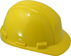 North - ANSI Type II, Class E Rated, 4-Point, Pin Lock Adjustment Hard Hat - Size 6-1/2 to 8, Yellow, Standard Brim - Best Tool & Supply