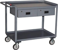 Jamco - 1,200 Lb Capacity, 24" Wide x 36" Long x 34" High Tool Cart - 2 Shelf, Steel, Hard Rubber Casters - Best Tool & Supply