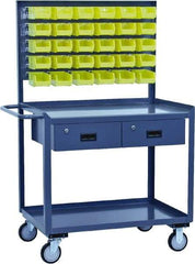 Jamco - 1,200 Lb Capacity, 24" Wide x 36" Long x 58" High Tool Cart - 2 Shelf, Steel, Hard Rubber Casters - Best Tool & Supply