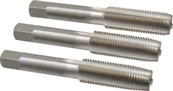 Interstate - M14x1.50 Metric Fine, 4 Flute, Bottoming, Plug & Taper, Bright Finish, High Speed Steel Tap Set - Right Hand Cut, 3-19/32" OAL, 1-21/32" Thread Length - Best Tool & Supply