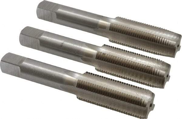 Interstate - M18x1.50 Metric Fine, 4 Flute, Bottoming, Plug & Taper, Bright Finish, High Speed Steel Tap Set - Right Hand Cut, 4-1/32" OAL, 1-13/16" Thread Length - Best Tool & Supply