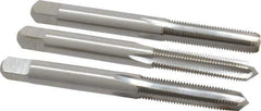 Interstate - M6x0.75 Metric Fine, 4 Flute, Bottoming, Plug & Taper, Bright Finish, High Speed Steel Tap Set - Right Hand Cut, 2-1/2" OAL, 1" Thread Length - Best Tool & Supply