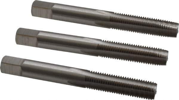 Interstate - M8x1.00 Metric Fine, 4 Flute, Bottoming, Plug & Taper, Bright Finish, High Speed Steel Tap Set - Right Hand Cut, 2-23/32" OAL, 1-1/8" Thread Length - Best Tool & Supply