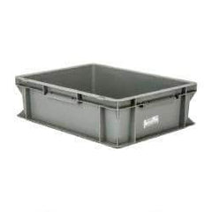 SSI Schaefer - 0.38 Cu Ft, 55 Lb Load Capacity Gray Polypropylene Tote Container - Stacking, 15.8" Long x 11.9" Wide x 4.8" High - Best Tool & Supply