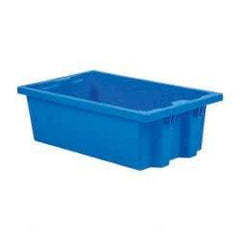 SSI Schaefer - 0.6 Cu Ft, 44 Lb Load Capacity Blue Polypropylene Tote Container - Stacking, Nesting, 21.3" Long x 12.6" Wide x 6.7" High - Best Tool & Supply