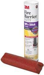 3M - 1/4" x 6" Stick Red Elastomer Fire Barrier Putty - 437°F Max Operating Temp, Series MP+ - Best Tool & Supply