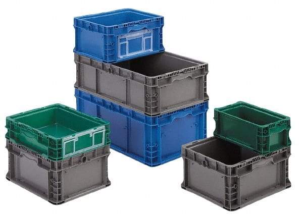 Orbis - 40 Lb Load Capacity Gray Polyethylene Tote Container - Stacking, 12" Long x 7.4" Wide x 5" High - Best Tool & Supply