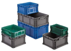 Orbis - 40 Lb Load Capacity Green Polyethylene Tote Container - Stacking, 12" Long x 15" Wide x 5" High - Best Tool & Supply