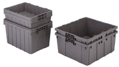 Orbis - 2 Cu Ft, 70 Lb Load Capacity Gray Polyethylene Tote Container - Nesting, 21.4" Long x 15.3" Wide x 12.3" High - Best Tool & Supply