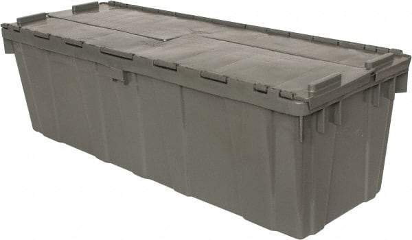 Orbis - 11 Cu Ft, 40 Lb Load Capacity Gray Polyethylene Attached-Lid Container - Stacking, Nesting, 39.3" Long x 14" Wide x 12" High, Lid Included - Best Tool & Supply