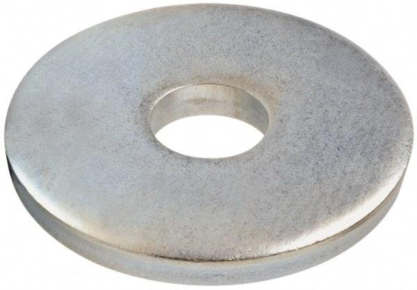 Gibraltar - 1-1/4" Screw, Steel Fender Flat Washer - 1-3/8" ID x 4" OD, 1/2" Thick, Zinc-Plated Finish - Best Tool & Supply