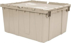 Quantum Storage - 2.44 Cu Ft, 80 Lb Load Capacity Gray Polyethylene Attached-Lid Container - Stacking, Nesting, 23.9" Long x 19.4" Wide x 12-1/2" High, Lid Included - Best Tool & Supply