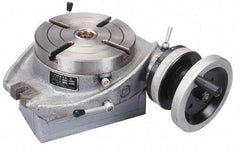 Phase II - 6" Table Diam, Horizontal Rotary Machining Table - 2MT Center Taper, 0.39" T-Slot Width - Best Tool & Supply