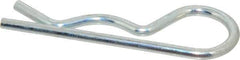 Made in USA - 7/8 to 1-1/4" Shaft Diam, 3-3/4" Long, 0.177" Wire Diam, Hair Pin Cotter - MB Grade 2 Spring Steel, Zinc-Plated Finish - Best Tool & Supply