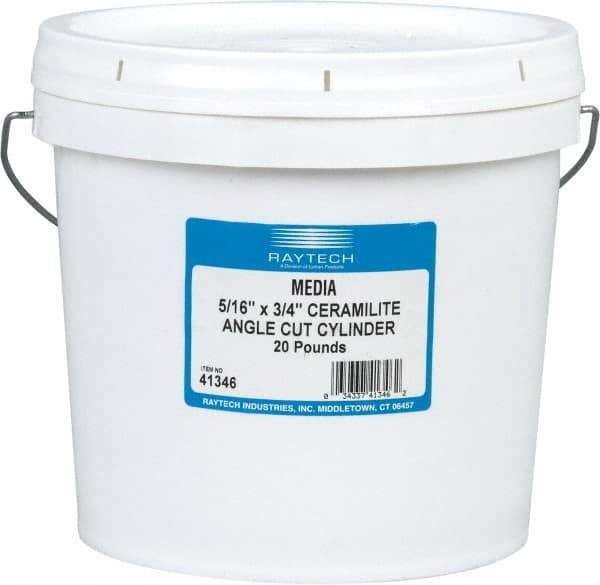 Raytech - Ceramic Plastic Blend Carrier, Polishing Tumbling Media - Cylinder Shape, Wet Operation, 5/16" Long x 3/4" High - Best Tool & Supply