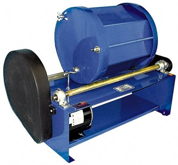 Made in USA - 4 Gal Capacity Rotary Tumbler - 1/3 hp Motor, 28" Long x 21-1/2" High x 13" Deep - Best Tool & Supply