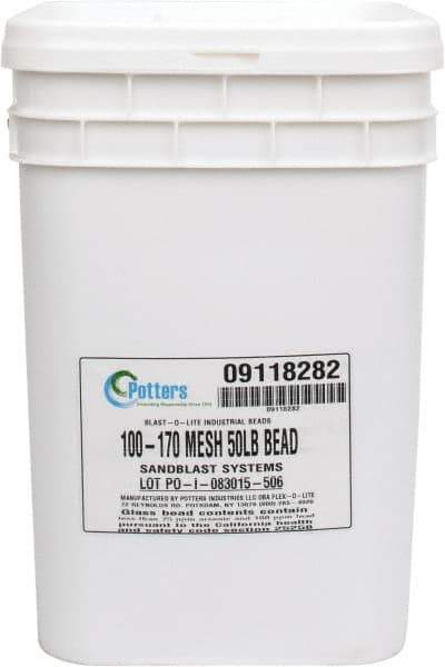 Made in USA - Medium/Fine Grade Smooth Glass Bead - 100 to 170 Grit, 50 Lb Pail - Best Tool & Supply