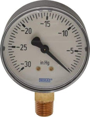 Wika - 2-1/2" Dial, 1/4 Thread, 30-0 Scale Range, Pressure Gauge - Lower Connection Mount, Accurate to 3-2-3% of Scale - Best Tool & Supply