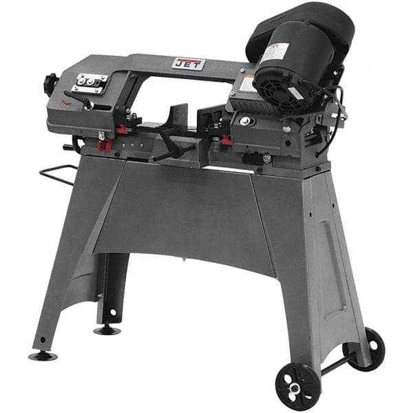 Jet - 5 x 6" Manual Combo Horizontal & Vertical Bandsaw - 1 Phase, 45° Vise Angle of Rotation, 0.5 hp, 115/230 Volts, Step Pulley Drive - Best Tool & Supply