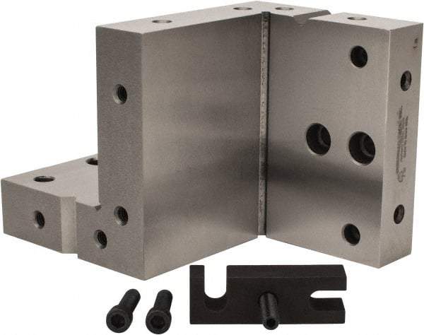 Suburban Tool - 4" Wide x 6" Deep x 4" High Steel Precision-Ground Angle Plate - Compound Plate, Machined Holes on Surface, Open End, 1" Thick, Single Plate - Best Tool & Supply