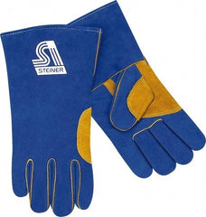 Steiner - Size L Unlined Cowhide Welding Glove - 13" OAL, Gauntlet Cuff, For General Welding - Best Tool & Supply