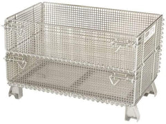 Nashville Wire - 32" Long x 20" Wide x 16" High Steel Basket-Style Bulk Folding Wire Mesh Container - 1,000 Lb. Load Capacity - Best Tool & Supply