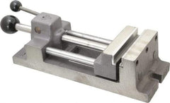 Heinrich - 4-11/16" Jaw Opening Capacity x 1-5/16" Throat Depth, Horizontal Drill Press Vise - 4" Wide Jaw, Stationary Base, Standard Speed - Best Tool & Supply