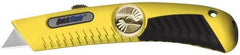 PHC - Retractable Utility Knife - Yellow Metal Handle, 1 Blade Included - Best Tool & Supply