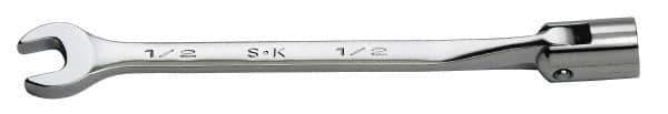 SK - 7/16" 12 Point Flexhead Combination Wrench - 7" OAL, Steel, Chrome Finish - Best Tool & Supply