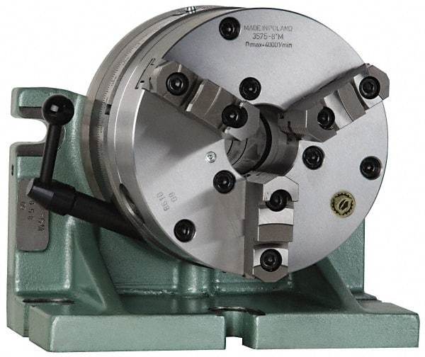 Bison - 360 Position, 12-1/2" Chuck, Super Indexing Spacer - 9.84" High Centerline, 1-1/2" Spacer Through Hole, 4.055" Chuck Through Hole, 21.85" OAL, 12.24" Overall Height - Best Tool & Supply