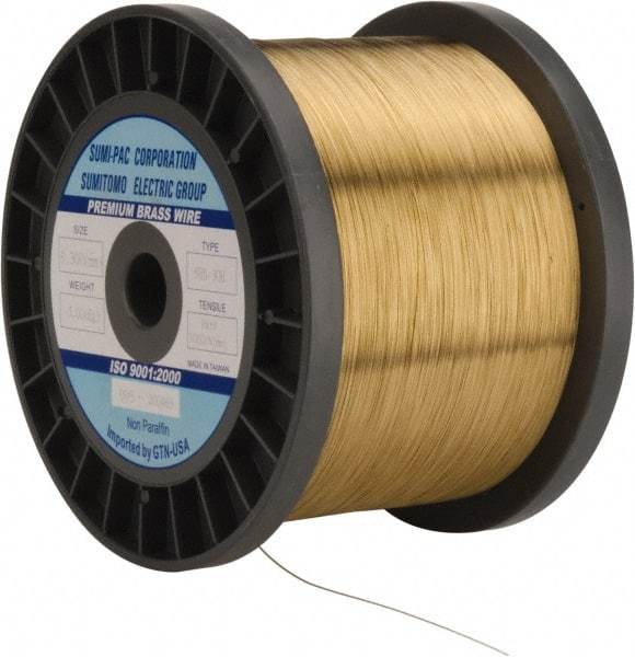 Global EDM - Brass Hard Grade Electrical Discharge Machining (EDM) Wire - 99 Lbs. Max Tensile Strength - Best Tool & Supply