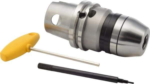 Kennametal - 2.49 to 15.88mm Capacity, Integral Shank Drill Chuck - Keyless, Modular Connection, 51.99mm Sleeve Diam, 89.99mm Open Length - Exact Industrial Supply