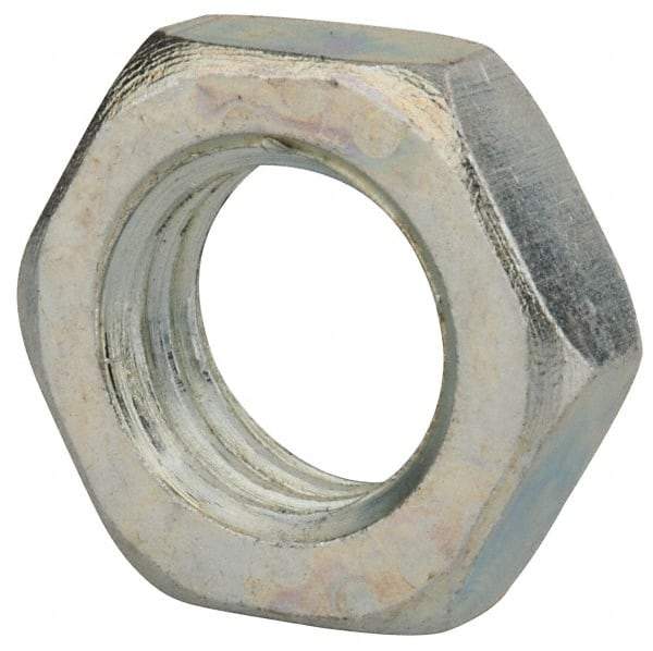 Value Collection - M18x2.50 Steel Right Hand Hex Jam Nut - 27mm Across Flats, 9mm High, Zinc-Plated Finish - Best Tool & Supply