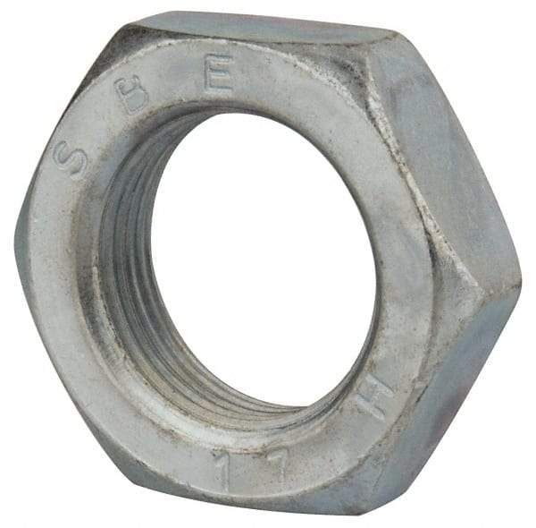 Value Collection - M22x2.50 Steel Right Hand Hex Jam Nut - 32mm Across Flats, 11mm High, Zinc-Plated Finish - Best Tool & Supply