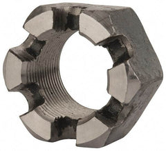 Value Collection - 1-1/2 - 12 UNF Grade 2 Steel Slotted Locknut - 2-1/4" Width Across Flats, 1-9/32" High, Uncoated - Best Tool & Supply