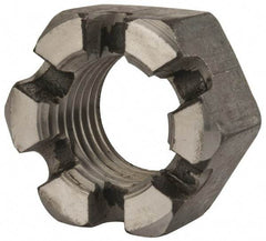 Value Collection - 2 - 4-1/2 UNC Grade 2 Steel Slotted Locknut - 3" Width Across Flats, 1-23/32" High, Uncoated - Best Tool & Supply