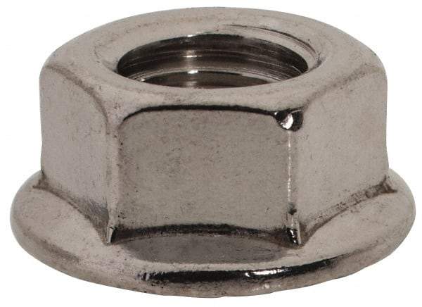 Value Collection - 3/8-24, 3/4" Flange Diam, Serrated Flange Nut - Grade 18-8 Stainless Steel, Uncoated Finish, 0.347" Flange Height - Best Tool & Supply