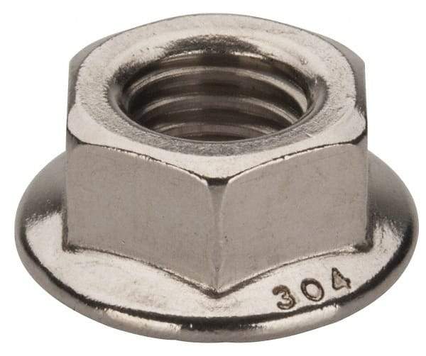 Value Collection - 1/2-13, 1.031" Flange Diam, Serrated Flange Nut - Grade 18-8 Stainless Steel, Uncoated Finish, 0.458" Flange Height - Best Tool & Supply