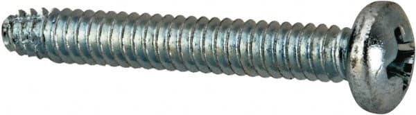Value Collection - #6-32 UNC Thread, 1" Length Under Head, Phillips Drive Steel Thread Cutting Screw - Pan Head, Grade 2, Point Type F, Zinc-Plated Finish - Best Tool & Supply