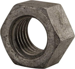 Value Collection - 1-1/8 - 7 UNC Steel Right Hand Hex Nut - 1-11/16" Across Flats, 31/32" High, Hot Dipped Galvanized Finish - Best Tool & Supply