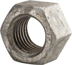 Value Collection - 1-3/8 - 6 UNC Steel Right Hand Hex Nut - 2-1/16" Across Flats, 1-11/64" High, Hot Dipped Galvanized Finish - Best Tool & Supply