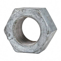 Value Collection - 1-1/2 - 6 UNC Steel Right Hand Hex Nut - 2-1/4" Across Flats, 1-9/32" High, Hot Dipped Galvanized Finish - Best Tool & Supply