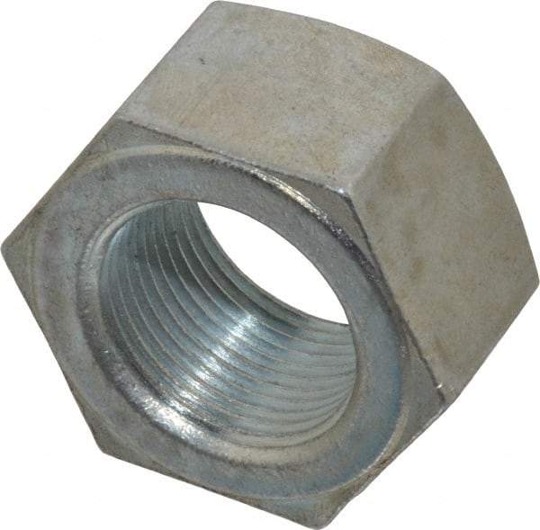 Value Collection - 1-1/4 - 12 UNF Steel Right Hand Hex Nut - 1-7/8" Across Flats, 1-1/16" High, Zinc Clear Finish - Best Tool & Supply